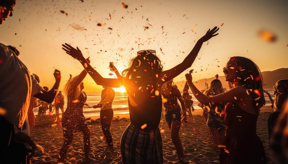 Soirée d'entreprise sur une plage