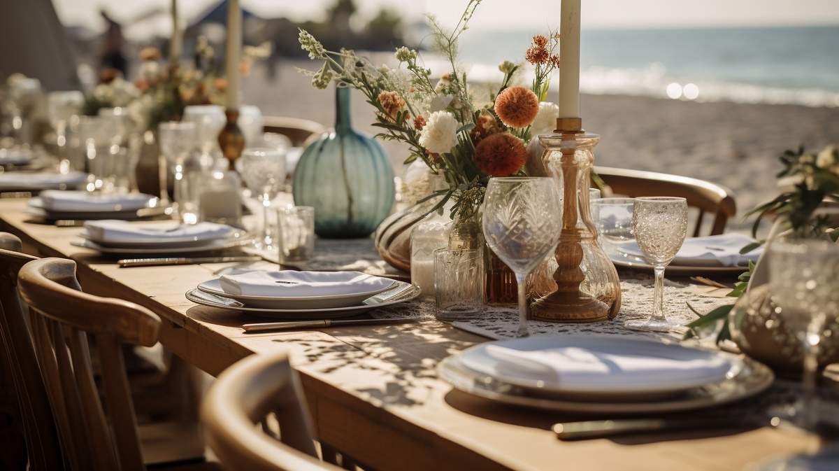 Soirée d'entreprise sur une plage