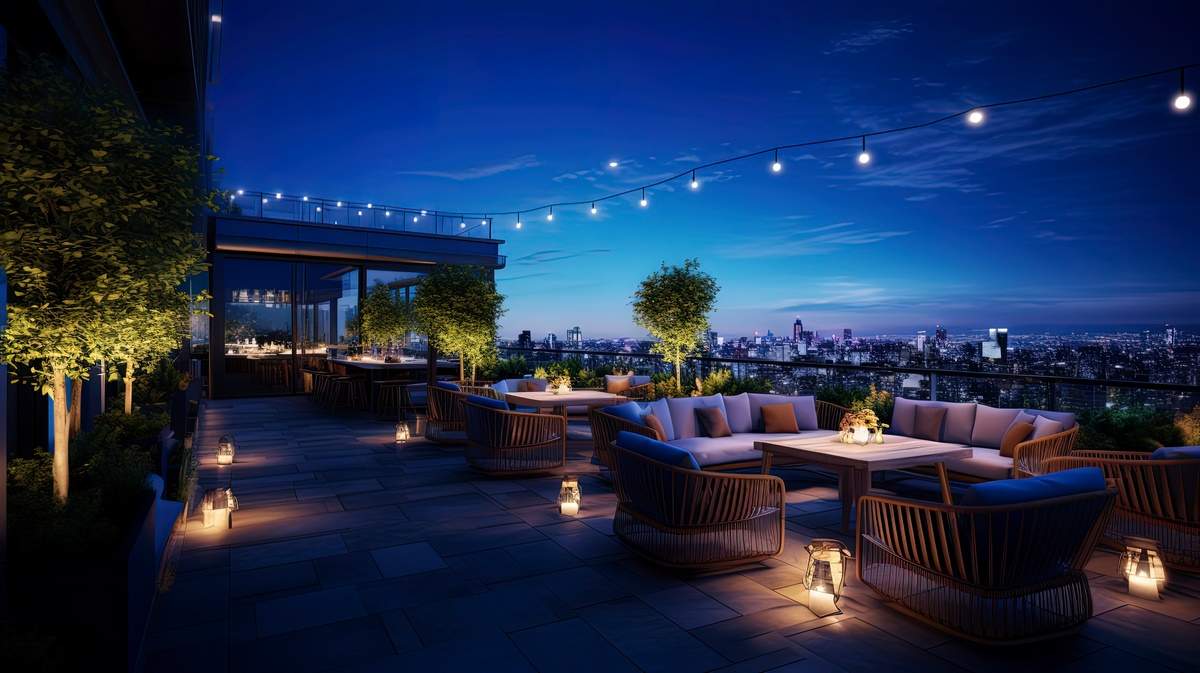 Soirée d'entreprise sur un Rooftop